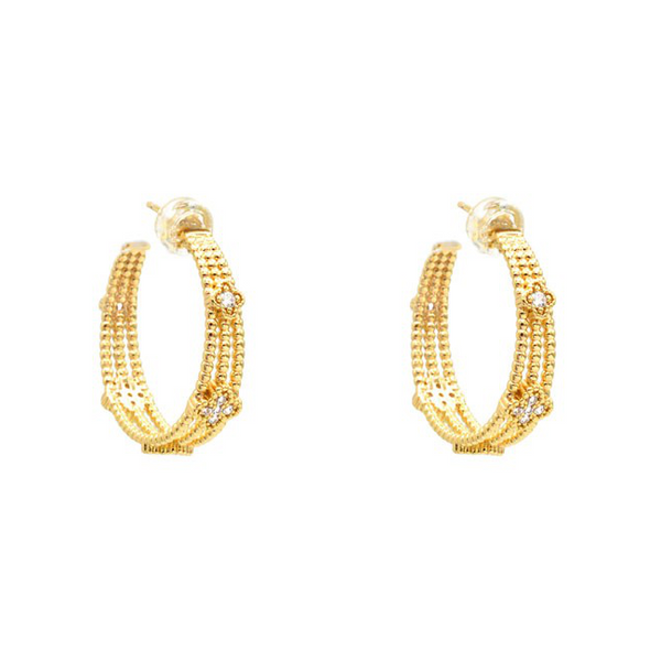 Gold Filled CZ Huggie Earring