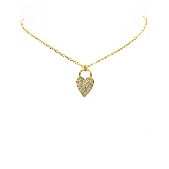 Gold Filled CZ Heart Pendant Necklace