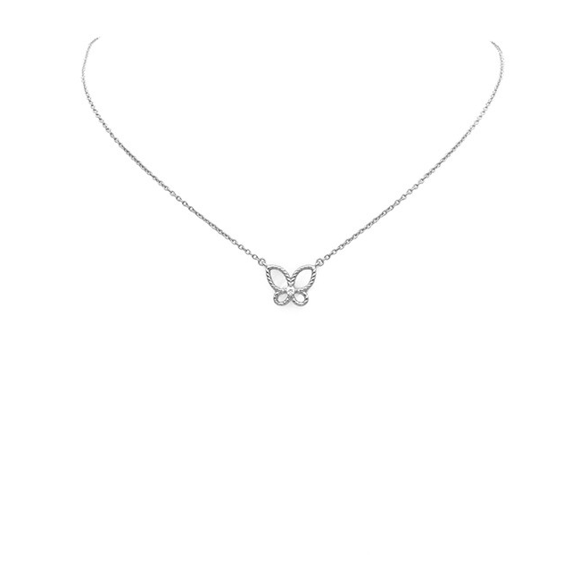 Sterling Silver Butterfly Pendant Necklace