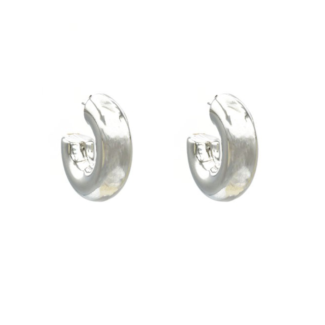 White Gold Filled Hollow Hoop Earring