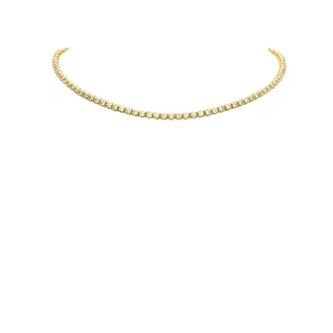 Gold Cubic Zirconia Tennis Necklace