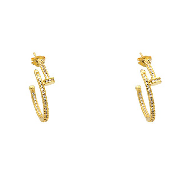 Gold Cubic Zirconia Hoop Earring