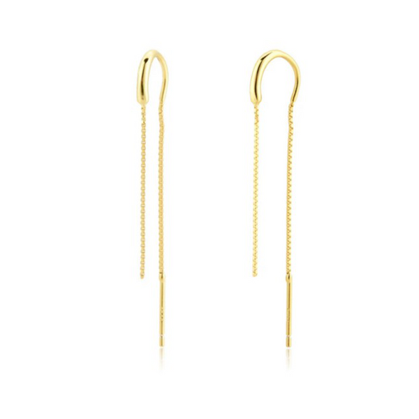 Sterling Silver Gold Plated Threader Earring