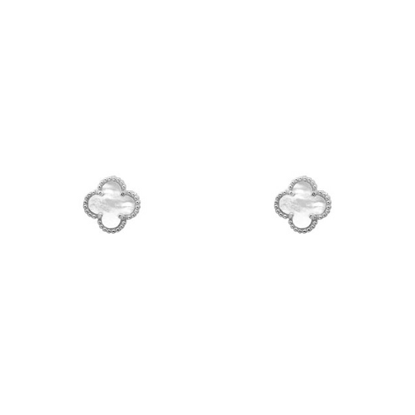 Sterling Silver Clover Stud Earrings