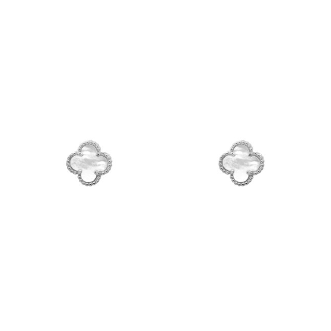 Sterling Silver Clover Stud Earrings