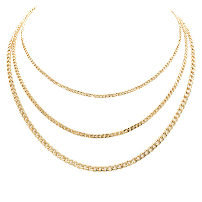 Gold Filled Multi Layer Chain Necklace – H&R Fashion Jewelry