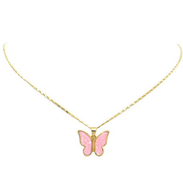 Gold Filled Butterfly Pendant Necklace