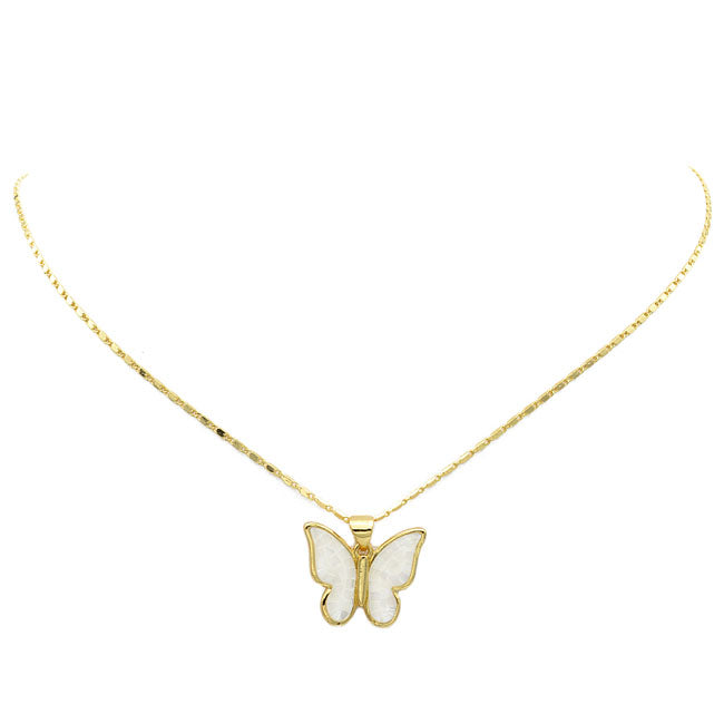 Gold Filled Butterfly Pendant Necklace