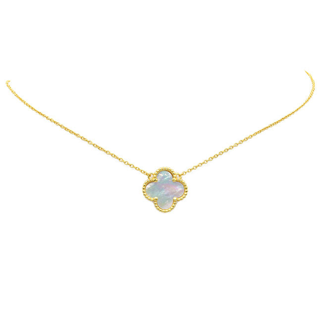 Sterling Silver Gold Plated Clover Pendant Necklace