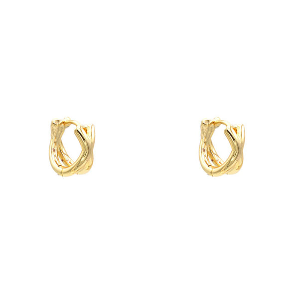 Gold Filled Intertwined Huggie Earring