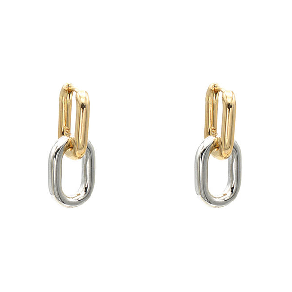 Two Tone Link Dangle Earring