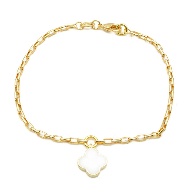 Gold Filled Clover Charm Bracelet