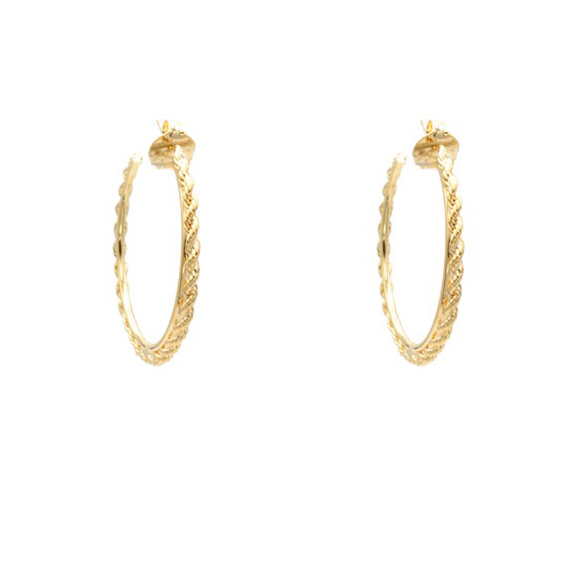 Gold Filled Rope Hoop Earring