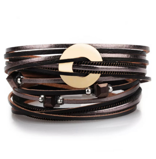 leather wrap magnetic bracelet