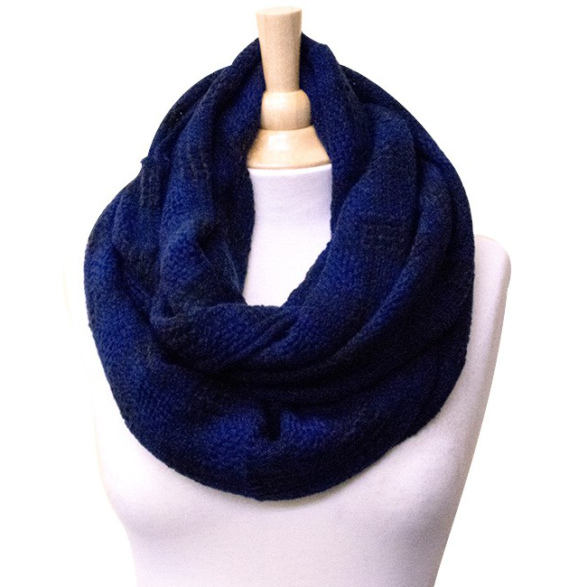 Blue Checkered Infinity Scarf