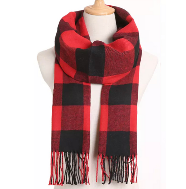 checkered oblong scarf