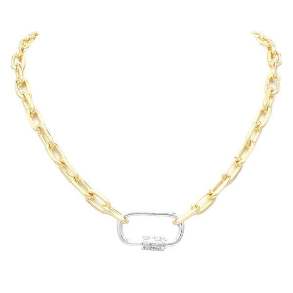 cz linked chain necklace
