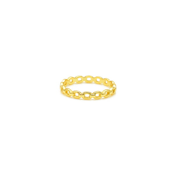 Sterling Silver Gold Plated Chain Ring