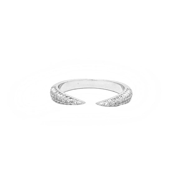 Silver Plated Cubic Zirconia Adjustable Ring