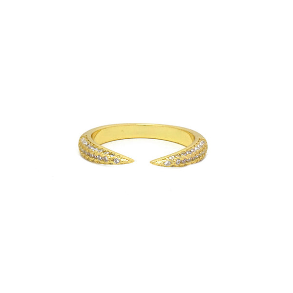 Gold Cubic Zirconia Adjustable Ring