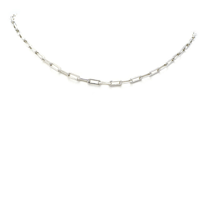 Silver White Gold Chain Necklace