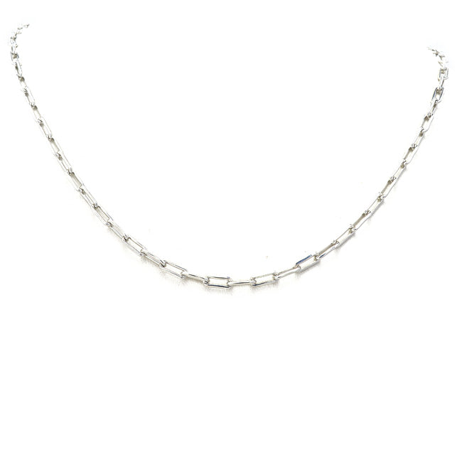 Silver White Gold Chain Necklace