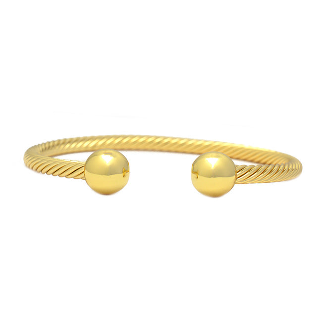 Gold Twisted Cable Cuff Bracelet