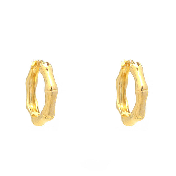 Gold Filled Bamboo Hoop Earrings