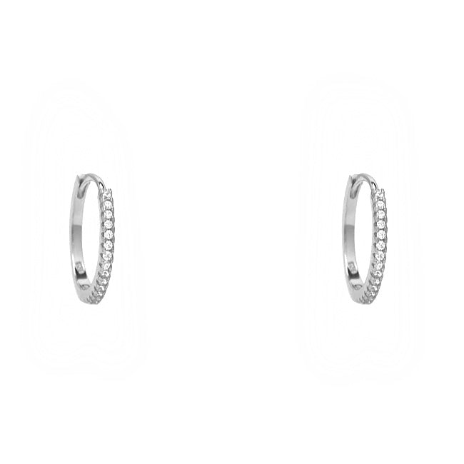 silver Cubic Zirconia Hoop Earrings