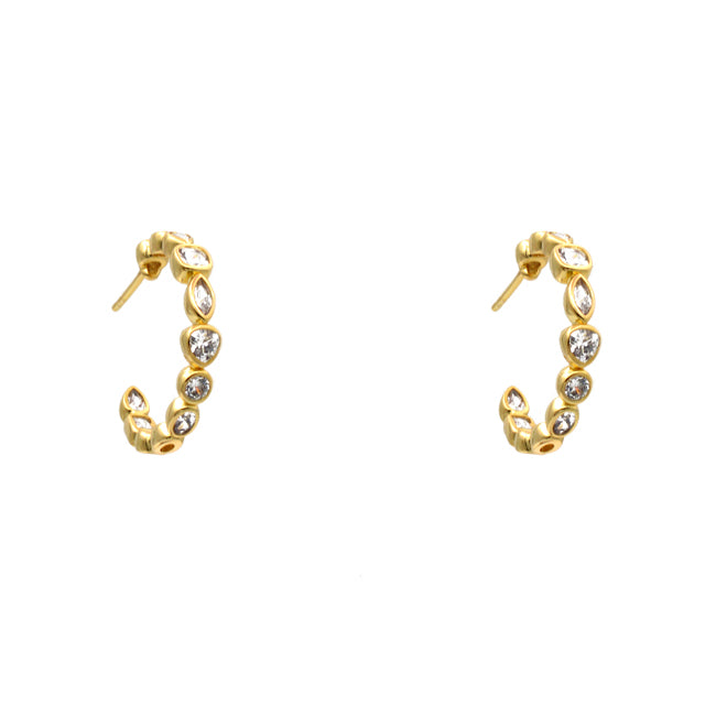 Gold Filled CZ Hoop Earrings
