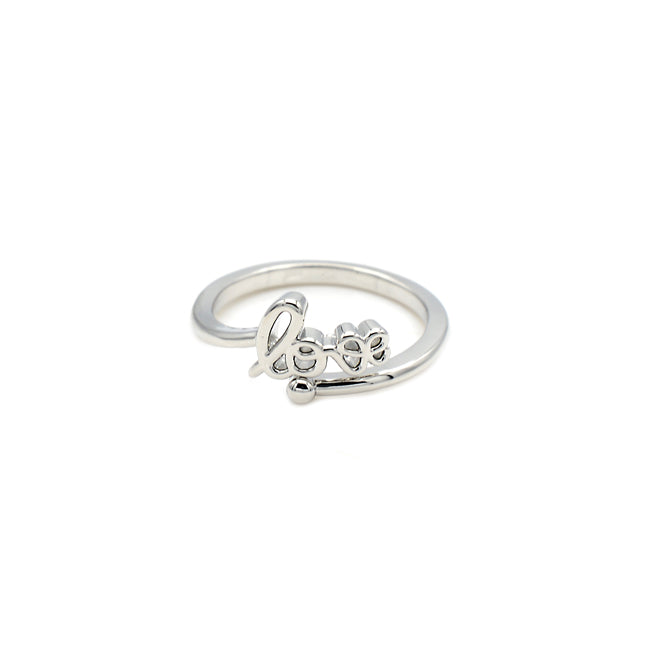 Silver Adjustable Love Ring