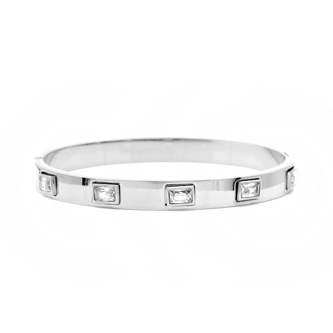 Stainless Steel CZ Bangle Bracelet