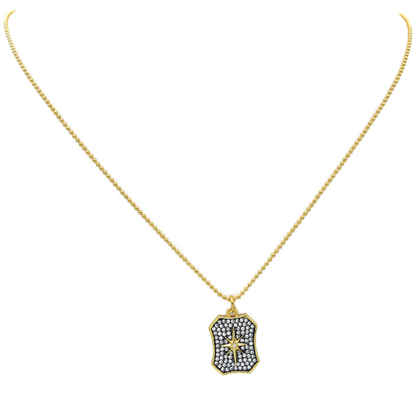 Gold Filled Cubic Zirconia Starburst Pendant Necklace