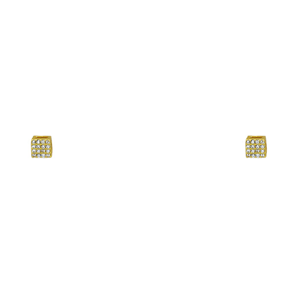 Sterling Silver Gold Plated Cubic Zirconia Stud Earring