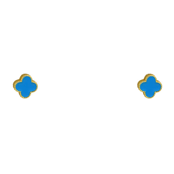 Sterling Silver Gold Plated Clover Stud Earring
