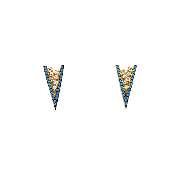 Turquoise Cubic Zirconia Stud Earrings