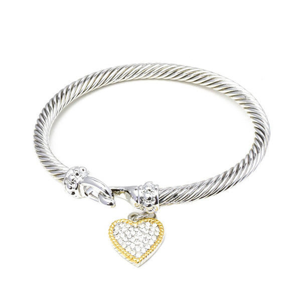 cz heart bracelet