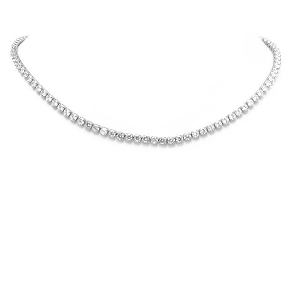 Silver Cubic Zirconia Studded Collar Necklace