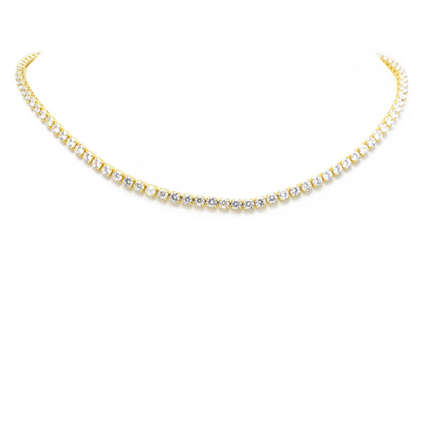 Gold Cubic Zirconia Studded Collar Necklace
