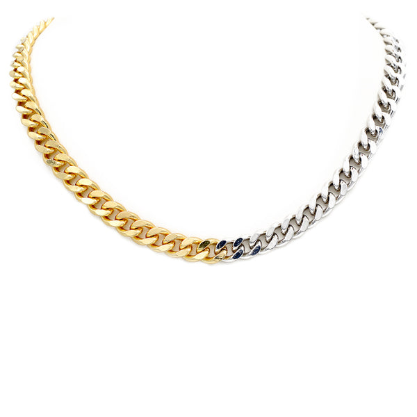 Two Tone Linked Chain Necklace