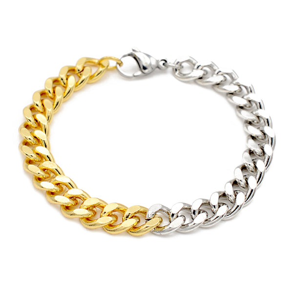 Two Tone Linked Chain Bracelet