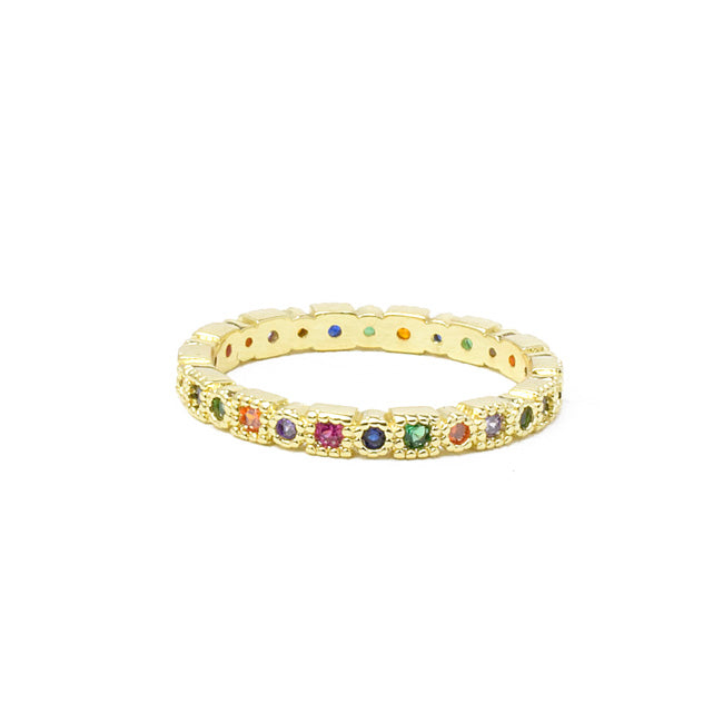 gold plated cz band ring