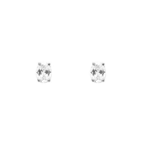 Sterling Silver Cz Stud Earring