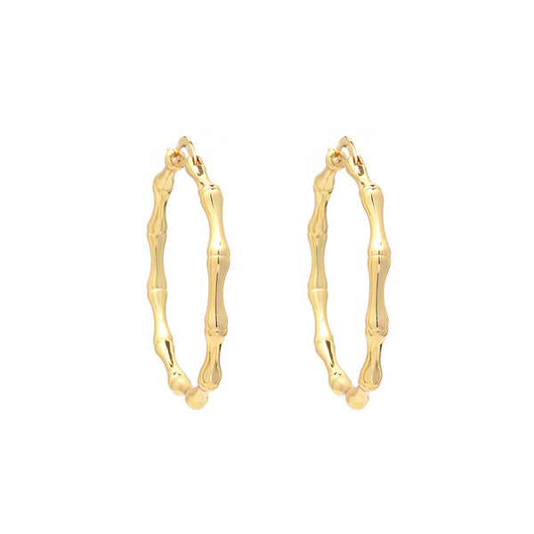 Gold Filled Bamboo Hoop Earring