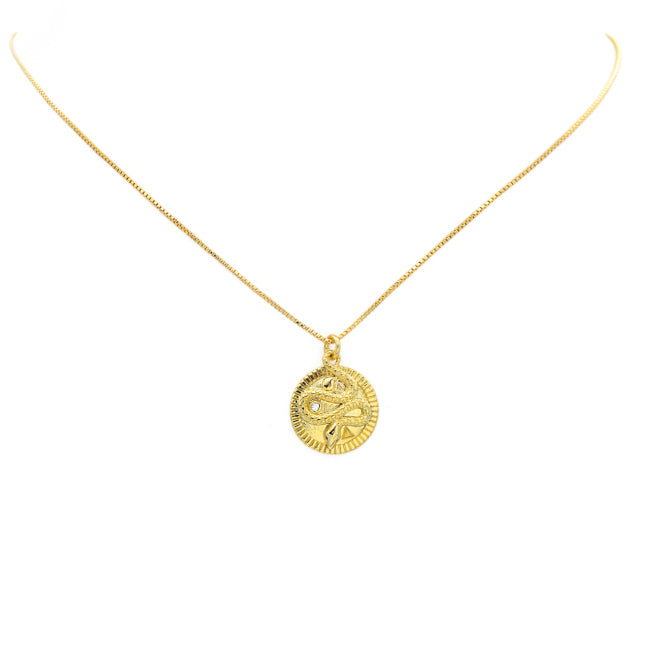 Gold Filled Cubic Zirconia Snake Pendant Necklace