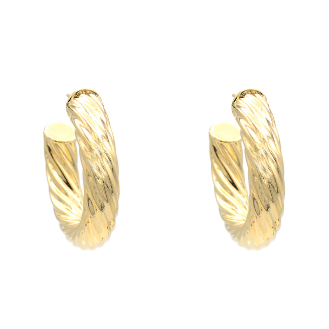 Gold Filled Twisted Rope Hoop Earrings