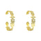 Gold Cubic Zirconia Lucky Charm Hoop Earrings