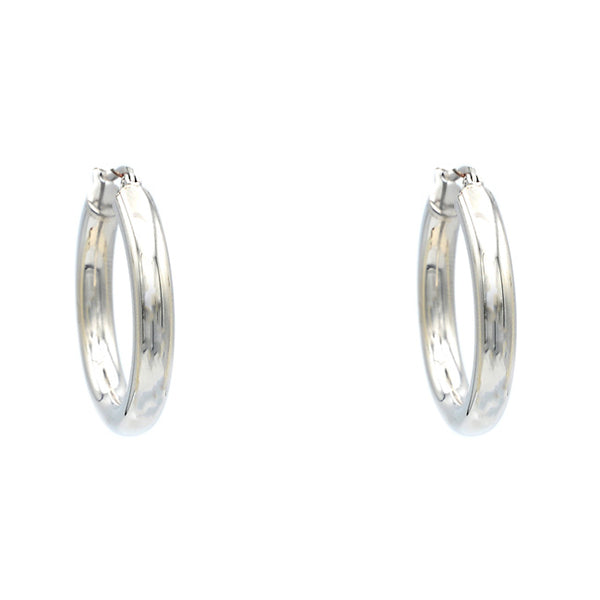 White Gold Filled Hollow Hoop Earring