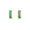 Gold Emerald Green CZ Baguette Stud Earring