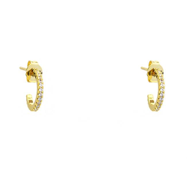 Gold Cz Huggie Earring